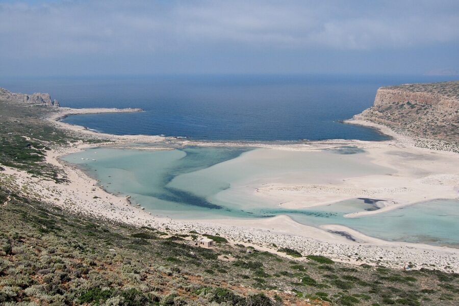 Balos elafonissi lagoon turquoise water in western Crete