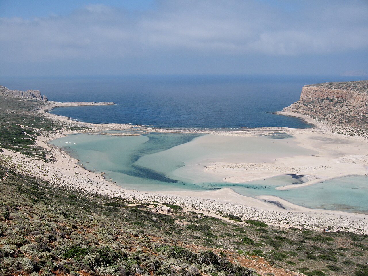 Balos elafonissi lagoon turquoise water in western Crete
