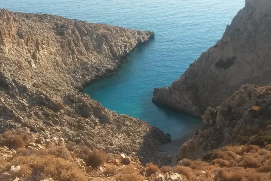 Seitan Limania turquoise cove beach in Crete