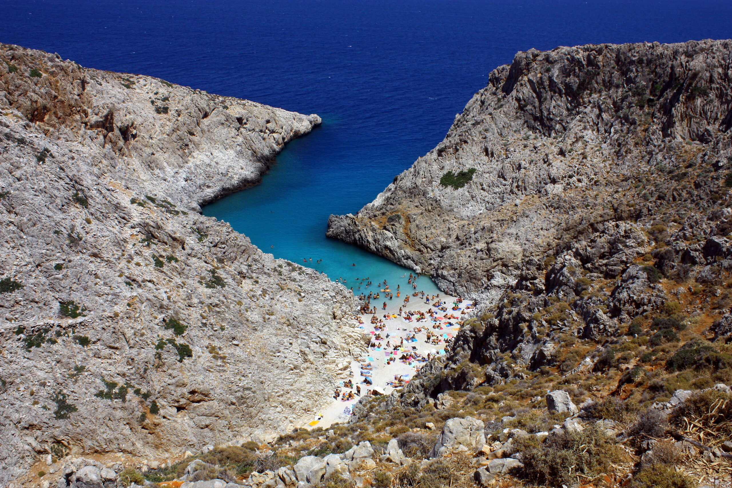 Seitan Limania narrow inlet cliffs near Chania Crete